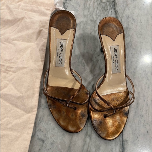 Jimmy Choo Bronze Kitten Heels - Picture 2 of 6